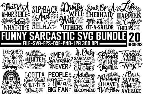 Funny Sarcastic Svg Bundle Graphic By Simacrafts · Creative Fabrica