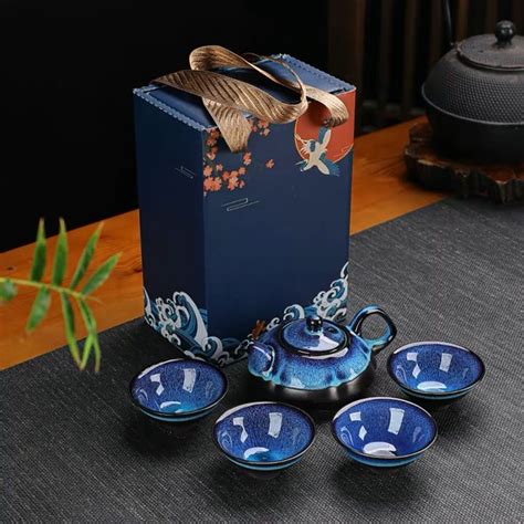 SHIROI Chinese Tea Set Keramik Teko Cangkir Teh Souvenir Suvenir