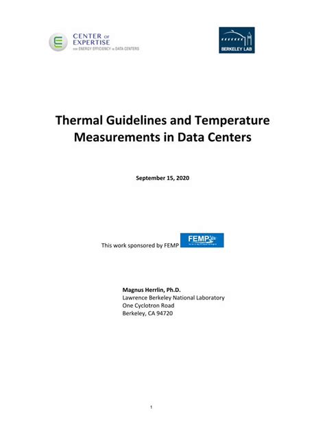 Pdf Thermal Guidelines And Temperature Measurements In Data