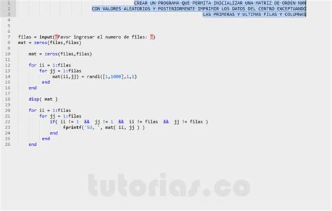 Arrays MatLab Datos Centrales De Una Matriz Tutorias Co