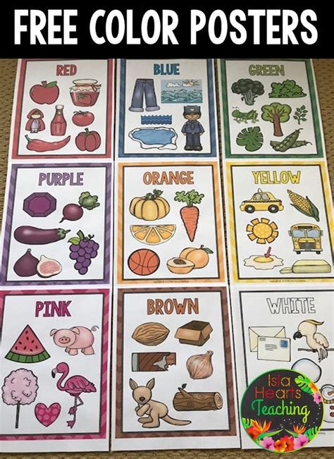 Free Color Posters Classroom Decor Color Words Bulletin Board Display