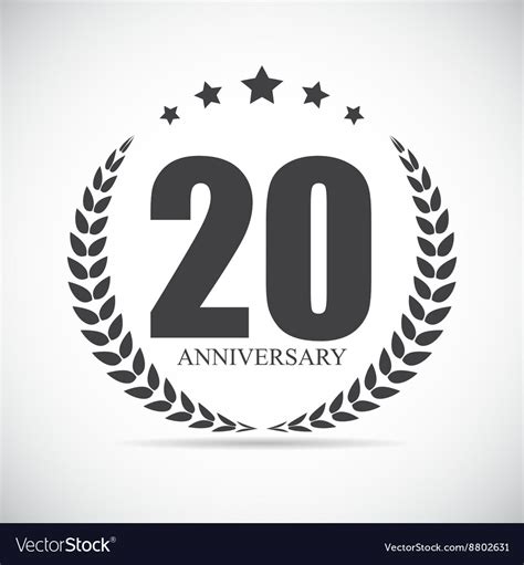 Template Logo 20 Years Anniversary Royalty Free Vector Image