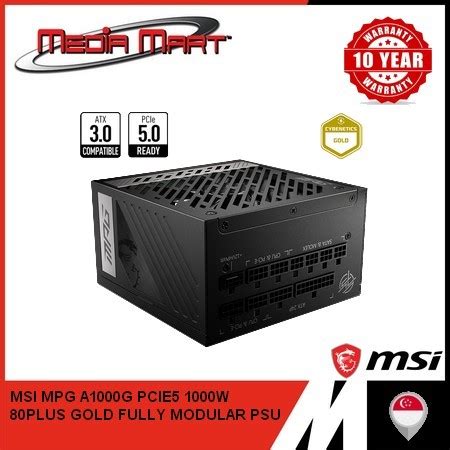 MSI MPG A1000G PCIE5 ATX 3 0 READY 80PLUS GOLD PSU Shopee Singapore