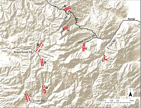 Detail map of the central portion of the Chiricahua Mountains showing ...