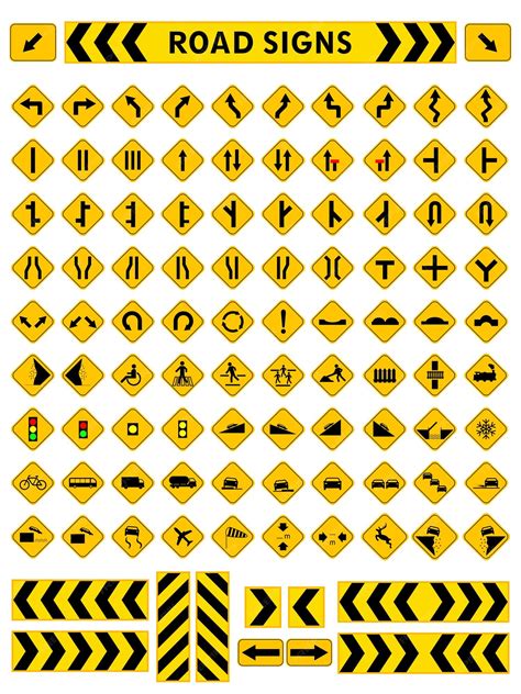 Premium Vector Traffic And Road Signs Vector Illustration