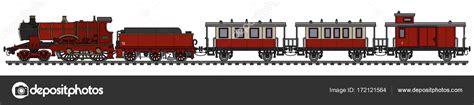 Vintage Red Steam Train Stock Vector Image By V