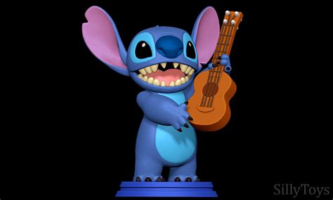 Stitch With A Guitar Lilo And Stitch 3D Model By SillyToys