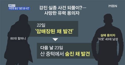 Mbn 뉴스빅5 실종 80대 할머니 밭에서 암매장당한 채 발견