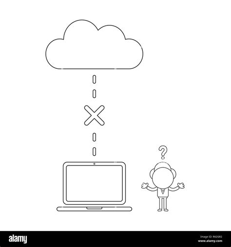 Vector Illustration Concept Of Businessman Character With Cloud And