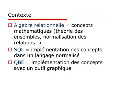 Ppt Algèbre Relationnelle Et Sql Powerpoint Presentation Free