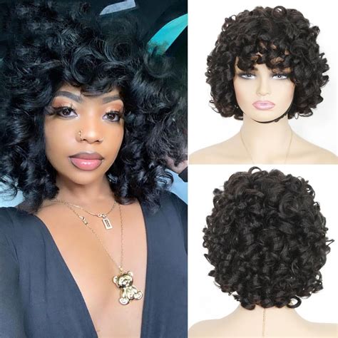 Pelucas De Cabello Humano Con Corte Pixie Para Mujeres Negras Afro