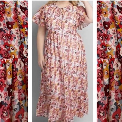 Lane Bryant Dresses Nwot Lane Bryant Plus Size Pink Floral Flutter