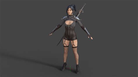 3d Model Warrior Woman Game Ready Vr Ar Low Poly Cgtrader