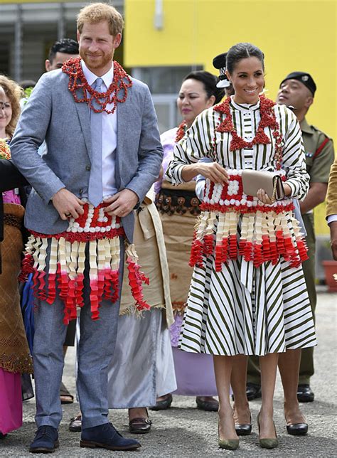 Meghan wears traditional Tongan dress, ditches engagement ring | Stuff.co.nz