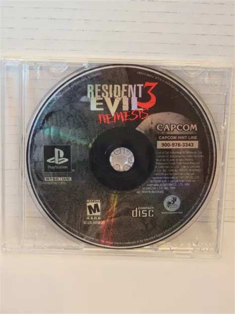 RESIDENT EVIL 3 Nemesis Sony PlayStation 1 PS1 Game DISC ONLY 34 99