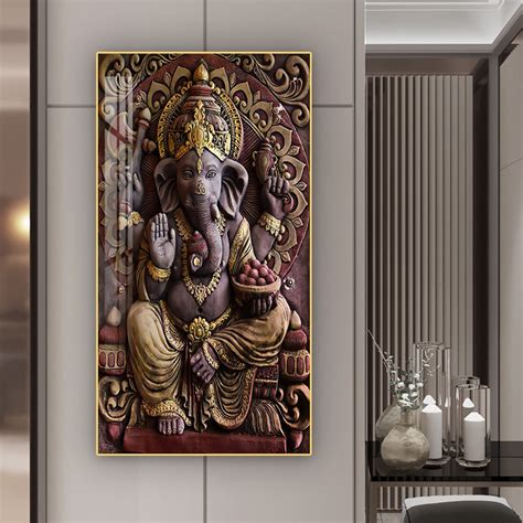 Lord Ganesha Blessing Wall Art Crystal Porcelain D Diamonds Wall Art