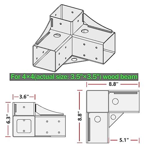 Mayset X Stainless Steel Way Right Angled Corner Pergola Bracket