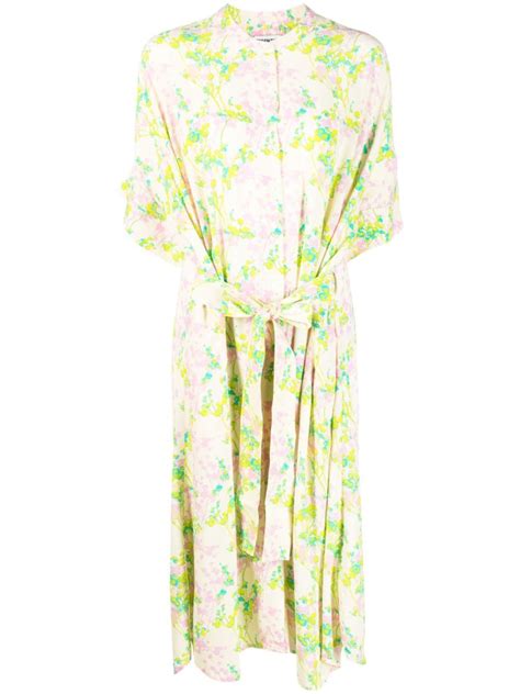 Essentiel Antwerp Floral Print Belted Shirt Dress Farfetch