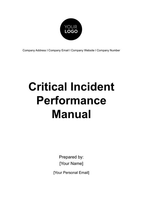 Free Critical Incident Performance Manual Hr Template Edit Online And Download