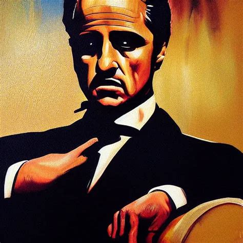 The Godfather Painting By Thomas Montacellinio Stable Diffusion Openart