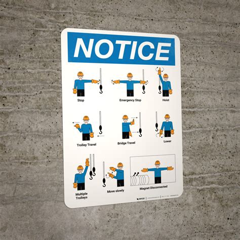 Notice Overhead Crane Hand Signals Portrait