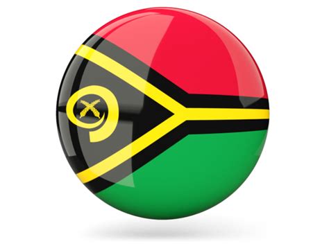 Glossy Round Icon Illustration Of Flag Of Vanuatu