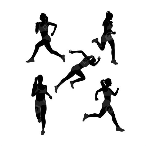 Woman Running Silhouette