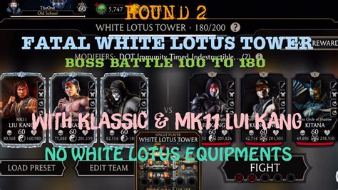 Round 2 Fatal White Lotus Tower Boss Battle 100 To 180 Rewards No WL