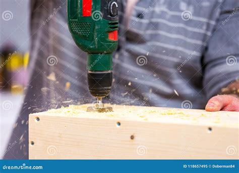 Profession Carpentry Woodwork And People Concept Carpenter With