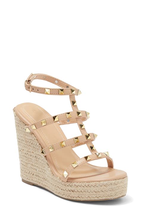 wild diva lounge studded wedge sandal   nordstromrack wedges wedge sandals sandals