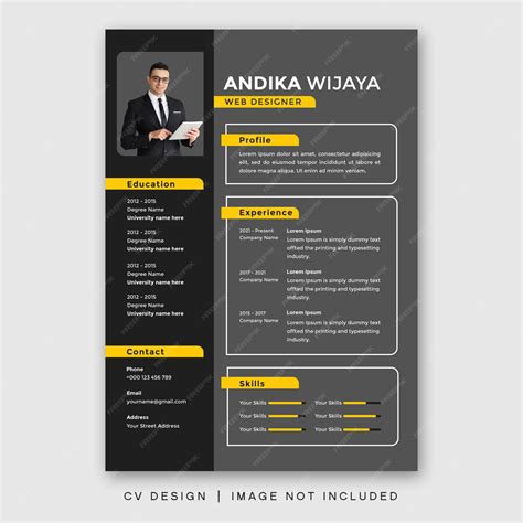 Premium Psd Cv Design Template Simple Minimalist Modern Design Cv Resume Luxury Design Black