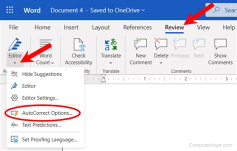 How To Disable Microsoft Word Autocorrect Feature