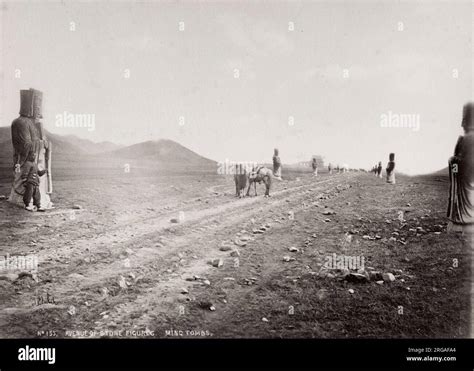 19th Century Vintage Photograph Avenue Of Stone Figures Ming Tombs