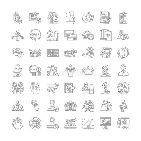 Product Idea Linear Icons Signs Symbols Vector Line Illustration Set