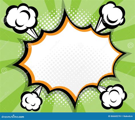 Abstract Blank Speech Bubble Pop Art Comic Book Background Stock