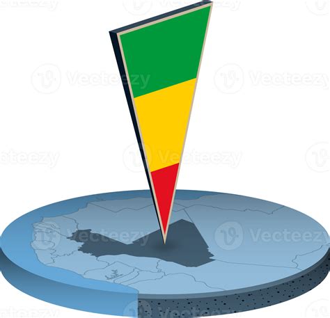 Mali flag and map in isometry 41281202 PNG