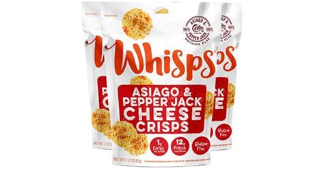 Whisps Asiago Pepper Jack Cheese Crisps Keto Snack