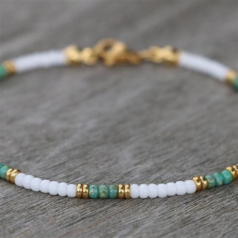 Turquoise Anklets For Women Ankle Bracelet Beaded Anklet Etsy