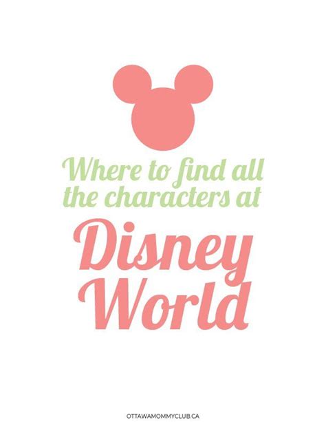 Where To Find Characters At Disney World With Printable List Disney