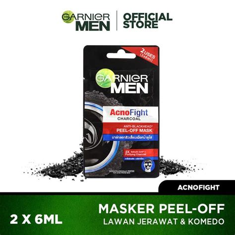 Jual Garnier Men Acnofight Charcoal Peel Off Mask 2x6ml Shopee Indonesia