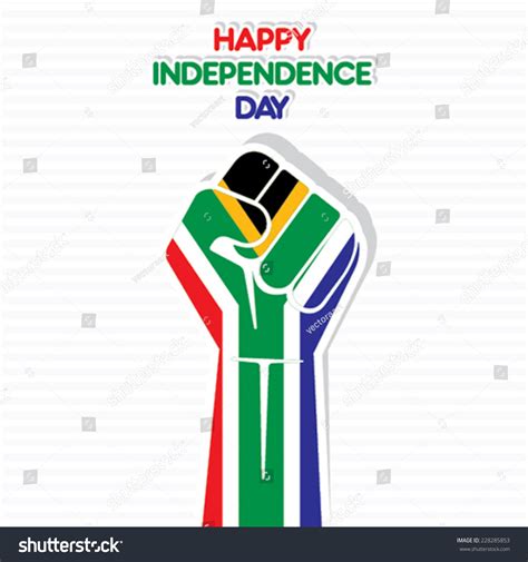 Flag South Africa Hand Happy Independence Stock Vector 228285853 ...