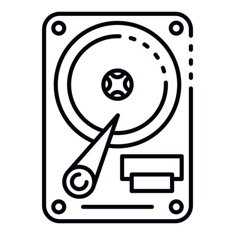 Hard Disk Drive Icon Outline Style 15182836 Vector Art At Vecteezy