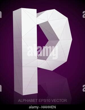 Abstract White D Polygonal Lowercase Letter K With Reflection Low