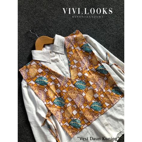 Jual Vivilooks Vest Batik Pattern Premium Modern Etnik Katun Outer