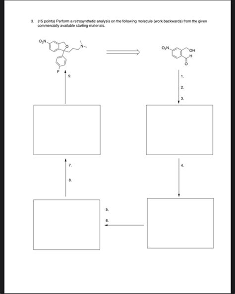 Solved 3 15 Points Perform A Retrosynthetic Analysis On Chegg