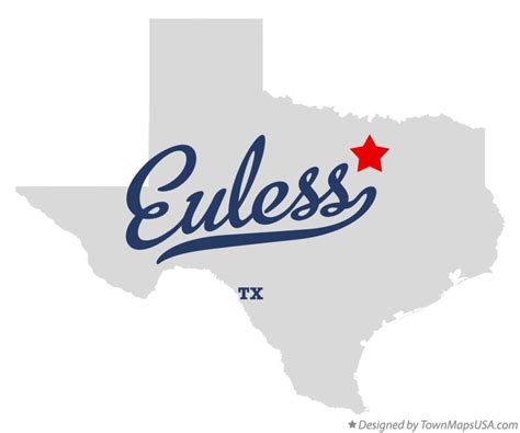 Map of Euless, TX, Texas