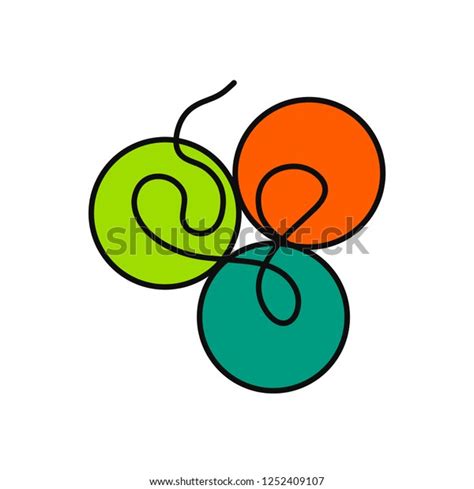 Ball Yarn Wool Hand Drawn Logo Stock Vector Royalty Free