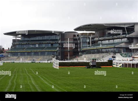 Groundstaff Mow Course In Front Grandstands Aintree Racecourse Hi Res