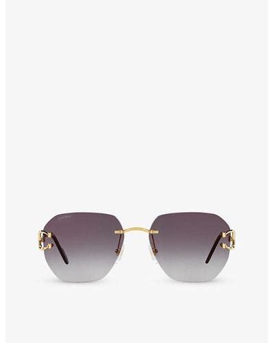 Purple Cartier Sunglasses For Women Lyst