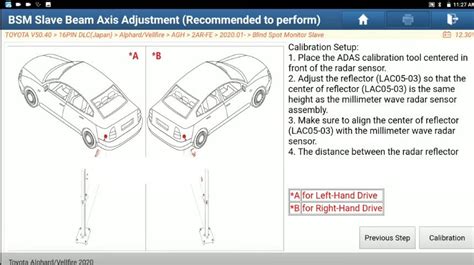 Toyota Alphard Blind Spot Monitor Malfunction Repair By Launch X431